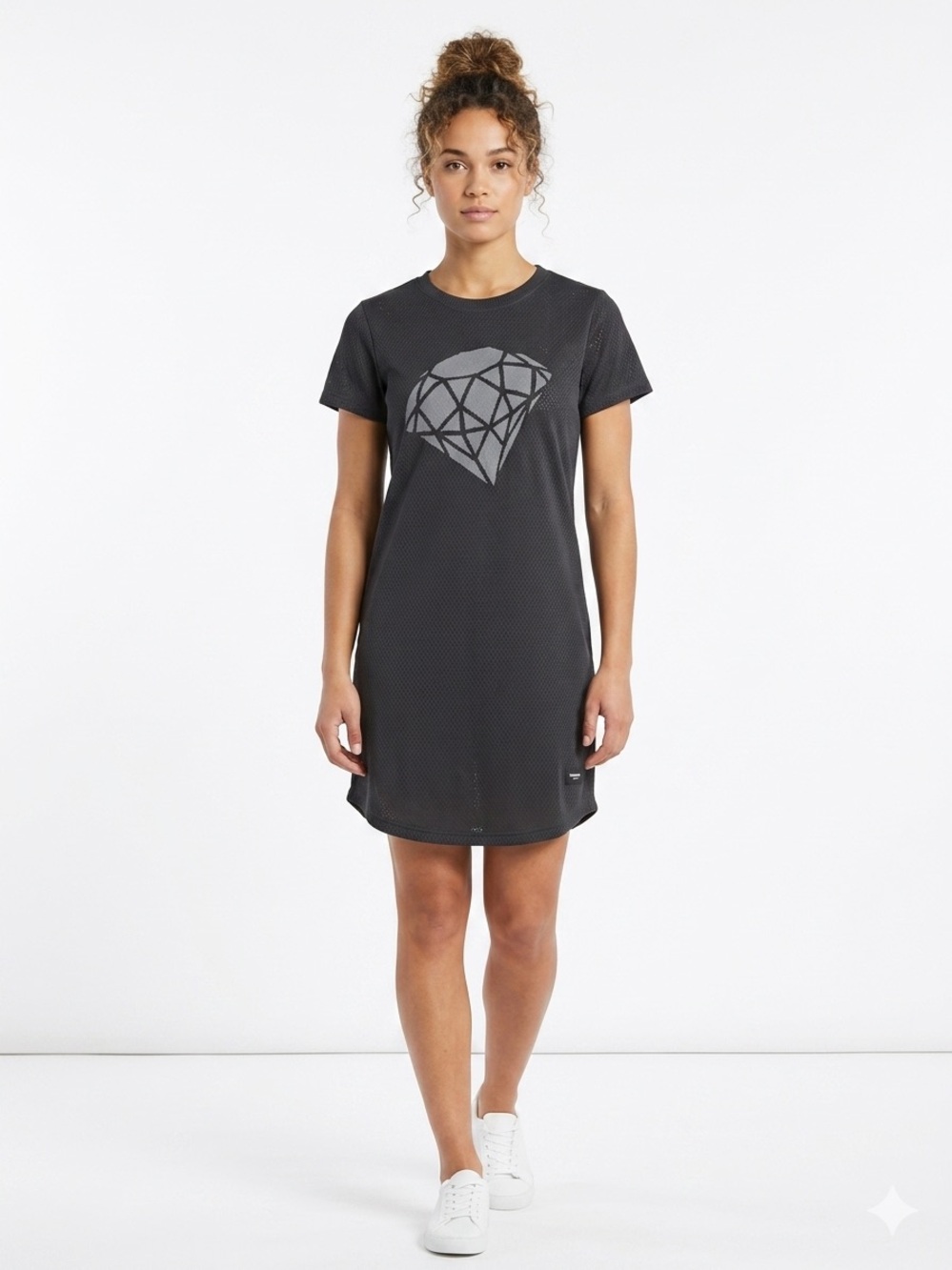 Diamond Supply Co. Black Short-Sleeve Knit Diamond Graphic Dress NWT